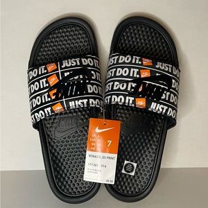 New Nike Benassi JDI Print Slide Size 7 Black